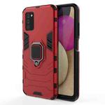 For Samsung Galaxy A03s 164mm PC + TPU Shockproof Protective Case with Magnetic Ring Holder(Red)