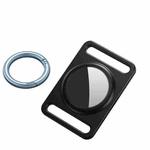 Magnetic Metal Protective Cover Case with Switchable Keychain Ring For AirTag(Black)