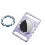 Magnetic Metal Protective Cover Case with Switchable Keychain Ring For AirTag(Purple)