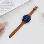22mm Small Waist Lychee Texture Leather Watch Band(Brown)