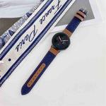 22mm Denim Leather Watch Band(Dark Blue)