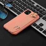 For iPhone 11 Pro Shockproof Solid Color TPU Case with Wristband(Coral Orange)