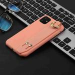 For iPhone 11 Pro Max Shockproof Solid Color TPU Case with Wristband(Coral Orange)