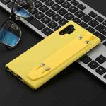 For Galaxy Note10+ Shockproof Solid Color TPU Case with Wristband(Yellow)