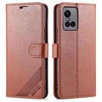 For vivo S10 / S10 Pro AZNS Sheepskin Texture Horizontal Flip Leather Case with Holder & Card Slots & Wallet(Brown)