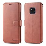 For Huawei Mate 20 Pro AZNS Calf Texture Magnetic Horizontal Flip PU Leather Case with Holder & Card Slots & Photo Frame(Brown)