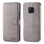 For Huawei Mate 20 Pro AZNS Calf Texture Magnetic Horizontal Flip PU Leather Case with Holder & Card Slots & Photo Frame(Gray)