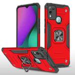 For Infinix Hot 10 Play Magnetic Armor Shockproof TPU + PC Case with Metal Ring Holder(Red)