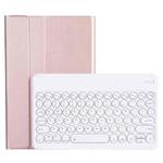 For Lenovo Pad Pro 11.5 inch 2021 TB-J716F / Tab P11 Pro 11.5 inch TB-J706F YAM13 Backlight Style Lambskin Texture Detachable Round Keycap Bluetooth Keyboard Leather Tablet Case with Holder(Rose Gold)