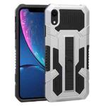 For iPhone XR Vanguard Warrior All Inclusive Double-color Shockproof TPU + PC Protective Case with Holder(Silver White)