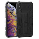 For iPhone XS Max Vanguard Warrior All Inclusive Double-color Shockproof TPU + PC Protective Case with Holder(Black)