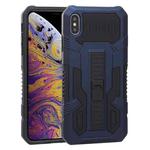 For iPhone XS Max Vanguard Warrior All Inclusive Double-color Shockproof TPU + PC Protective Case with Holder(Blue)