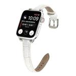 Bamboo Joint with Beads Leather Watch Band Watch Band For Apple Watch Series 9&8&7 41mm / SE 3&SE 2&6&SE&5&4 40mm / 3&2&1 38mm(White)