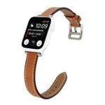 Single Circle 14mm with Beads Style Leather Watch Band Watch Band For Apple Watch Ultra 49mm / Series 8&7 45mm / SE 2&6&SE&5&4 44mm / 3&2&1 42mm(Brown)