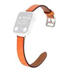Single Circle 14mm Screw Style Leather Watch Band Watch Band For Apple Watch Ultra 49mm&Watch Ultra 2 49mm / Series 9&8&7 45mm / SE 3&SE 2&6&SE&5&4 44mm / 3&2&1 42mm(Orange)