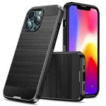 For iPhone 13 Pro Max Brushed Texture Shockproof Protective Case (Black)
