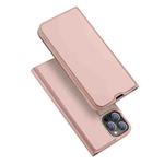 For iPhone 13 Pro Max DUX DUCIS Skin Pro Series Shockproof Horizontal Flip Leather Case with Holder & Card Slots (Rose Gold)