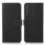 For Sony Xperia 1 III Litchi Texture PU + TPU Horizontal Flip Leather Case with Holder & Card Slots & Wallet(Black)