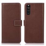 For Sony Xperia 10 III Litchi Texture PU + TPU Horizontal Flip Leather Case with Holder & Card Slots & Wallet(Brown)