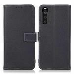 For Sony Xperia 10 III Litchi Texture PU + TPU Horizontal Flip Leather Case with Holder & Card Slots & Wallet(Dark Blue)