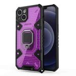 For iPhone 13 Space PC+TPU Ring Holder Protective Case(Purple)