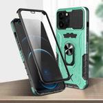 All-inclusive PC TPU Tempered Glass Film Integral Shockproof Case For iPhone 12 Pro Max(Green)