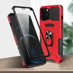 All-inclusive PC TPU Tempered Glass Film Integral Shockproof Case For iPhone 12 Pro Max(Red)