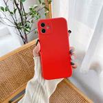 For iPhone 11 Straight Edge Gradient Hand-feel Paint Shockproof TPU Case (Red)