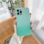 For iPhone 11 Pro Straight Edge Gradient Hand-feel Paint Shockproof TPU Case (Lake Green)