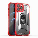 PC + TPU Shockproof Protective Case with Metal Ring Holder For iPhone 13 Pro Max(Red)