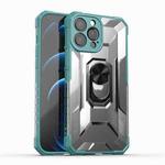 PC + TPU Shockproof Protective Case with Metal Ring Holder For iPhone 13 Pro Max(Green)