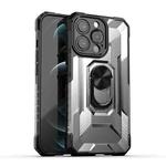 PC + TPU Shockproof Protective Case with Metal Ring Holder For iPhone 13 Pro(Black)