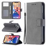 For iPhone 13 Pro Longan Texture Horizontal Flip PU Leather Case with Holder & Card Slots & Wallet & Photo Frame (Gray)