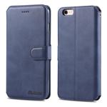 For iPhone 6 / 6s AZNS Calf Texture Magnetic Horizontal Flip PU Leather Case with Holder & Card Slots & Photo Frame(Blue)