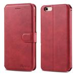 For iPhone 6 / 6s AZNS Calf Texture Magnetic Horizontal Flip PU Leather Case with Holder & Card Slots & Photo Frame(Red)