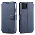 For iPhone 11 Pro Max AZNS Calf Texture Magnetic Horizontal Flip PU Leather Case with Holder & Card Slots & Photo Frame(Blue)