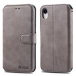 For iPhone XR AZNS Calf Texture Magnetic Horizontal Flip PU Leather Case with Holder & Card Slots & Photo Frame(Gray)
