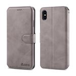 For iPhone XS Max AZNS Calf Texture Magnetic Horizontal Flip PU Leather Case with Holder & Card Slots & Photo Frame(Gray)