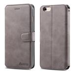For iPhone 6 Plus / 6s Plus AZNS Calf Texture Magnetic Horizontal Flip PU Leather Case with Holder & Card Slots & Photo Frame(Gray)