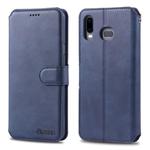 For Galaxy  A6s AZNS Calf Texture Magnetic Horizontal Flip PU Leather Case with Holder & Card Slots & Photo Frame(Blue)