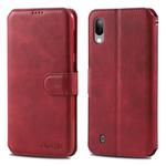 For Galaxy A10 / M10 AZNS Calf Texture Magnetic Horizontal Flip PU Leather Case with Holder & Card Slots & Photo Frame(Red)