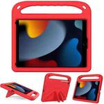 For iPad 10.2 2021 / 2020 / 2019 Handle Portable EVA Shockproof Protective Case with Triangle Holder(Red)