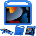 For iPad 10.2 2021 / 2020 / 2019 Handle Portable EVA Shockproof Protective Case with Triangle Holder(Blue)