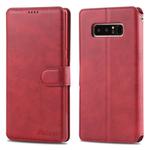 For Galaxy Note 8 AZNS Calf Texture Magnetic Horizontal Flip PU Leather Case with Holder & Card Slots & Photo Frame(Red)