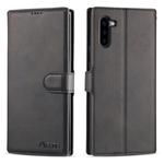 For Galaxy Note 10 AZNS Calf Texture Magnetic Horizontal Flip PU Leather Case with Holder & Card Slots & Photo Frame(Black)