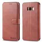 For Galaxy S8 AZNS Calf Texture Magnetic Horizontal Flip PU Leather Case with Holder & Card Slots & Photo Frame(Brown)
