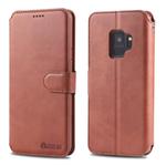 For Galaxy S9 AZNS Calf Texture Magnetic Horizontal Flip PU Leather Case with Holder & Card Slots & Photo Frame(Brown)