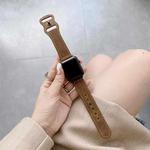 8-shape Buckle Retro Leather Watch Band For Apple Watch Series 8&7 41mm / SE 2&6&SE&5&4 40mm / 3&2&1 38mm(Light Brown)