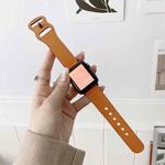 8-shape Buckle Retro Leather Watch Band For Apple Watch Series 8&7 41mm / SE 2&6&SE&5&4 40mm / 3&2&1 38mm(Yellow)