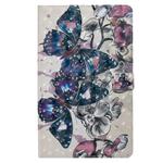 For Galaxy Tab A 10.1 (2019) 3D Colored Drawing Horizontal Flip Leather Case with Holder & Card Slots & Wallet (Black Butterfly)